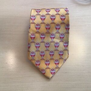 NEW Faberge Silk Tie Necktie Imperial Egg Geometric Print Tie Yellow Gold Red